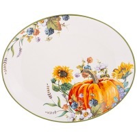 Блюдо овальное agness "урожай" 31,5*25,5*3 см (358-2075) 