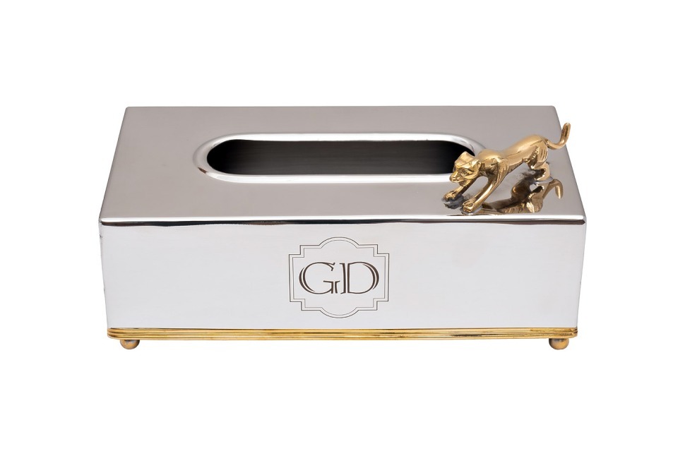 Фото Салфетница Леопард цвет хром 24*13*11см (TT-00011198) - интернет-магазин МегаТерем в Москве