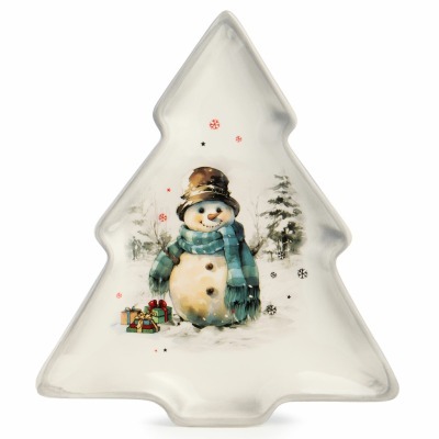 Тарелка в форме елки agness "с новым годом!" 23*20,2*2,2 см (358-2323) 