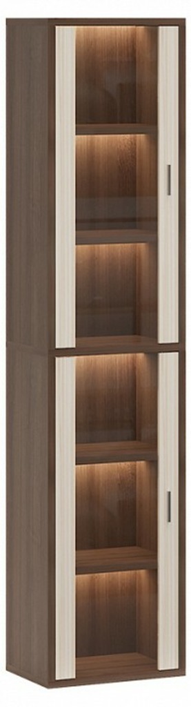 Фото Шкаф-витрина Домино СУ(ш1в2)+2ФС MER_SUsh1v2-2FS-SHK-shamoni-CH-karamel - интернет-магазин МегаТерем в Москве