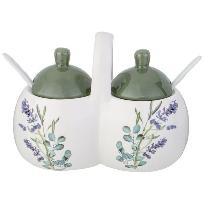 Банка 2 секции agness "лаванда" 17*10*13 см. / 2х320 мл (358-2166) 