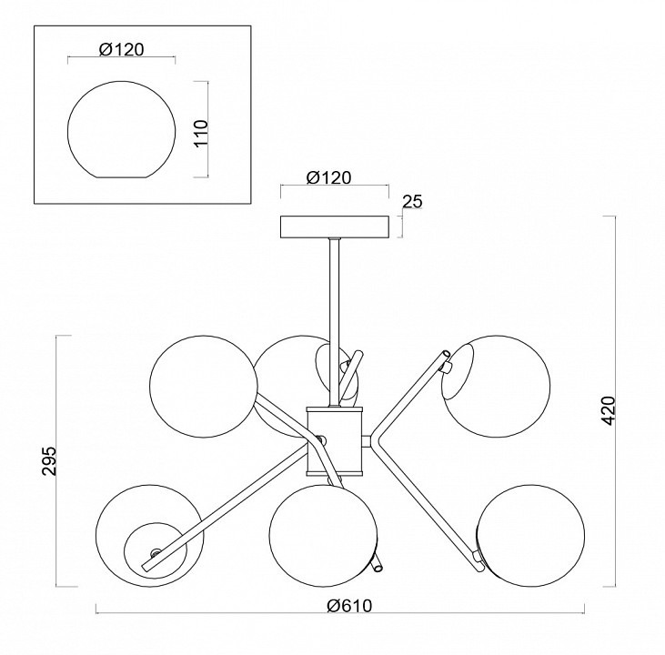 Фото Люстра на штанге Freya Nancy FR5083PL-06CH MY_FR5083PL-06CH - интернет-магазин МегаТерем в Москве