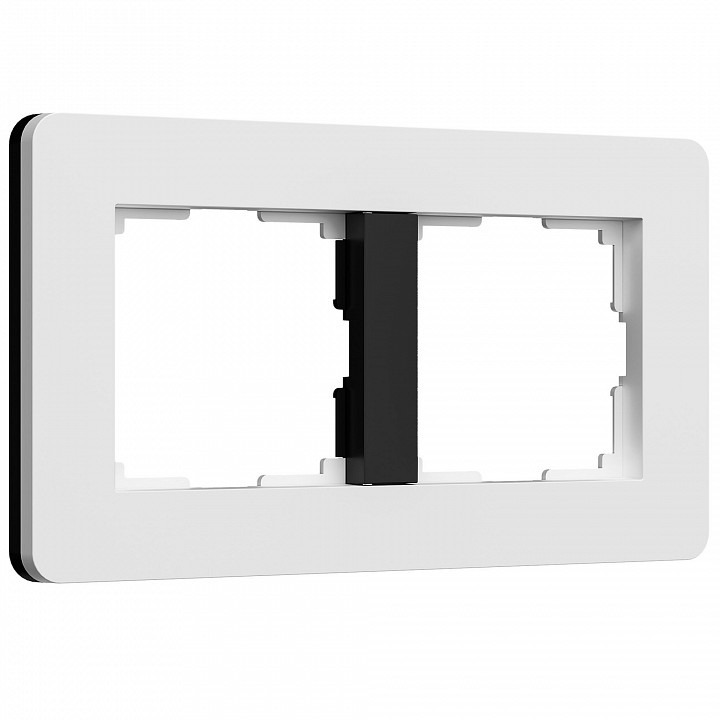 Фото Рамка на 2 поста Werkel Split (белый/черный, soft-touch) W0023068 WRK_a067989 - интернет-магазин МегаТерем в Москве