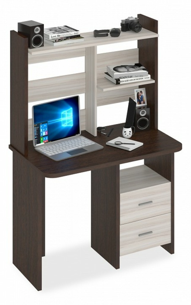 Фото Стол компьютерный Домино Lite СКЛ-Прям100Р+НКЛ-100 MER_SKL-Pryam100R-NKL-100_VK - интернет-магазин МегаТерем в Москве