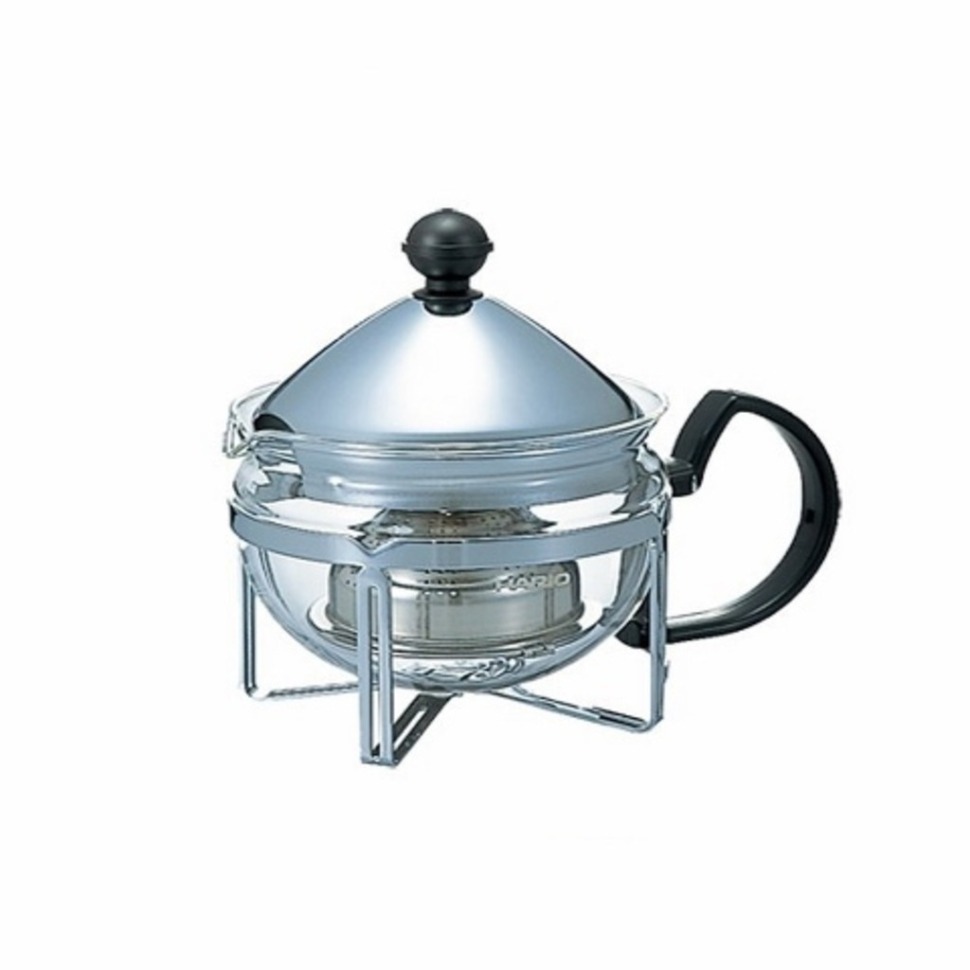 Фото Чайник CHA-4SV, стекло, нержавеющая сталь, clear/chrom, HARIO - интернет-магазин МегаТерем в Москве