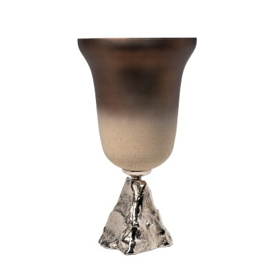 Ваза стекл. матовая на металл. основании d25*45см (TT-00011289)