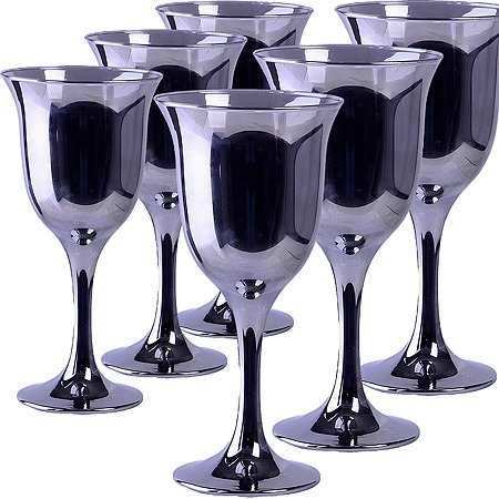 Фото Набор бокалов для вина из 6 шт 240 мл Сияющий графит (GR863-06) - интернет-магазин МегаТерем в Москве