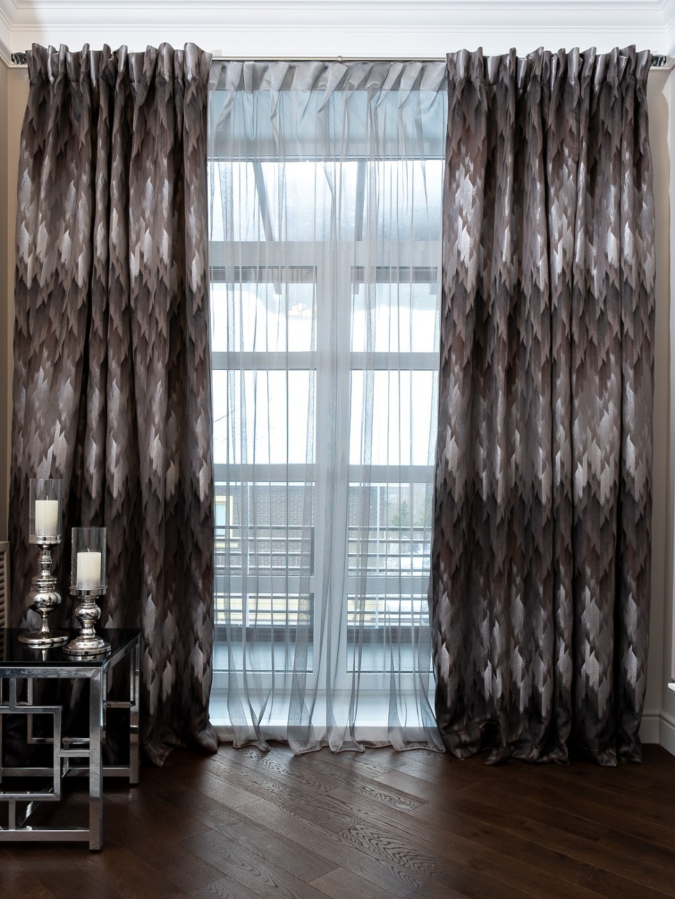 Фото Портьера CASCADA серая 280*280см (TT-00011133) - интернет-магазин МегаТерем в Москве