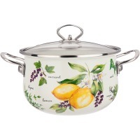 Кастрюля эмалированная agness со стеклянной крышкой серия "секретные ингредиенты" 3.6 л, 22*13 см (915-128) 