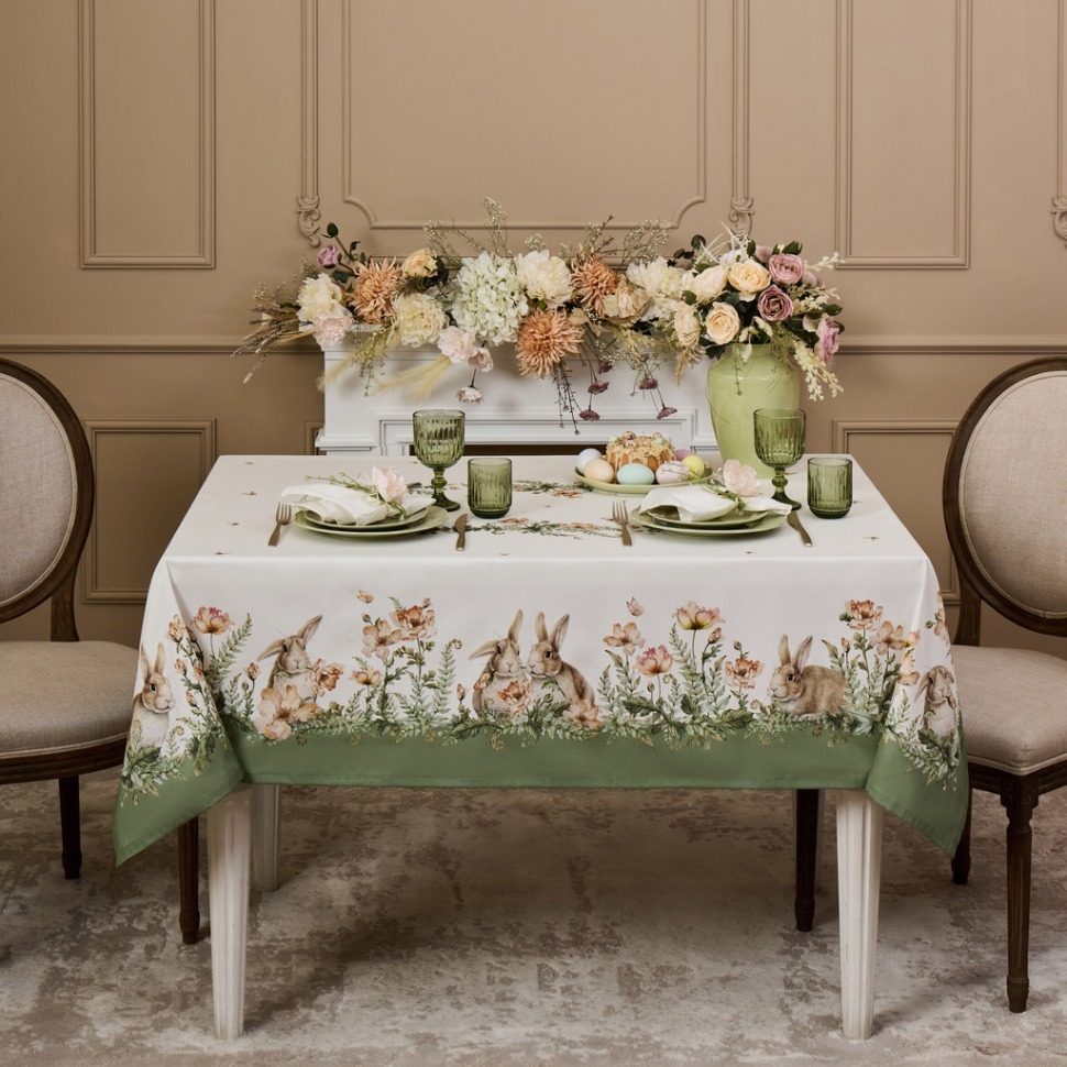 Фото Скатертьsense 140х180см,зеленый ,100%хлопок, твил с пропиткой Lefard (850-753-2) - интернет-магазин МегаТерем в Москве