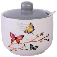 Сахарница с крышкой 520 мл с ложкой Бабочки в саду LORAINE (60127) Сахарница с крышкой 520 мл с ложкой Бабочки в саду LORAINE (60127)