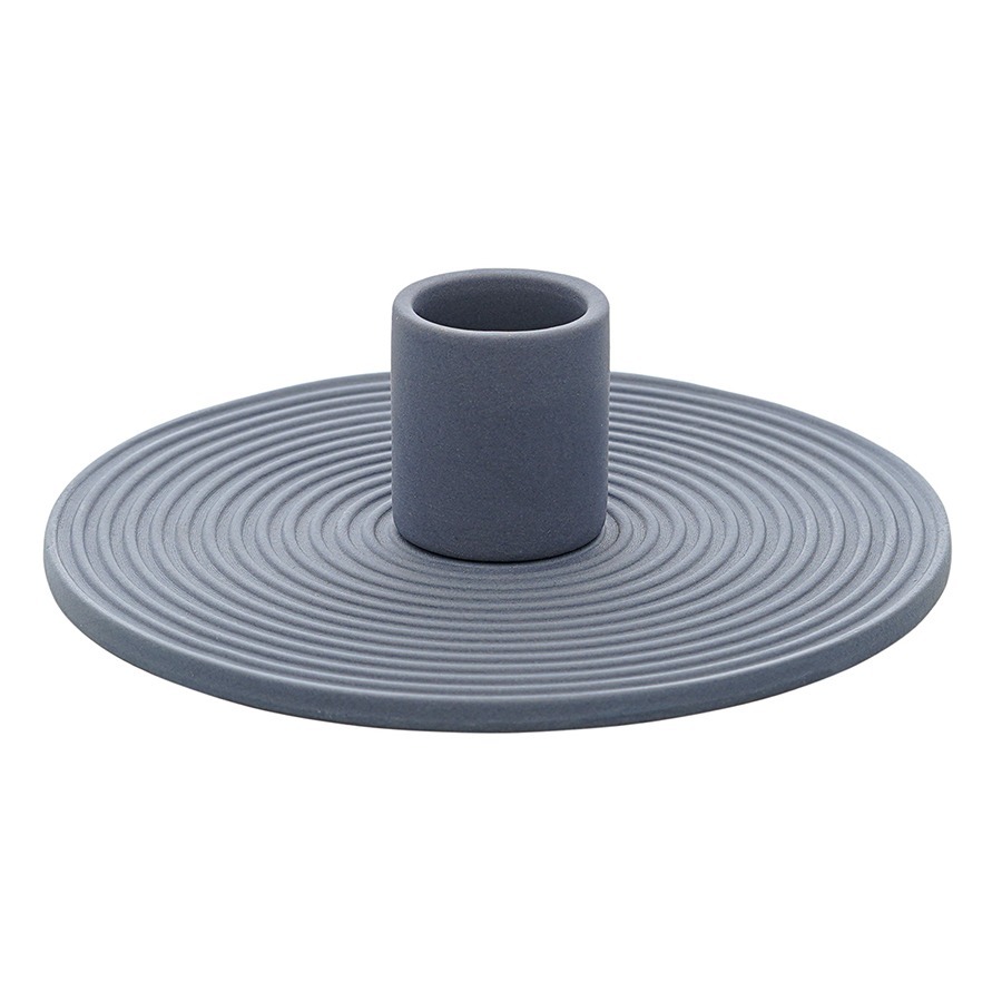 Фото Подсвечник из каменной керамики темно-синего цвета из коллекции essential (76080) - интернет-магазин МегаТерем в Москве