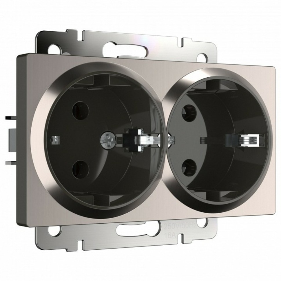 Фото Розетка двойная с заземлением, без рамки Werkel W117 4 W1172002 WRK_a051095 - интернет-магазин МегаТерем в Москве