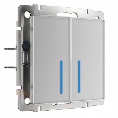 Выключатель сенсорый двухклавишный с подсветкой, без рамки Werkel серебряный W4520006 WRK_a057681