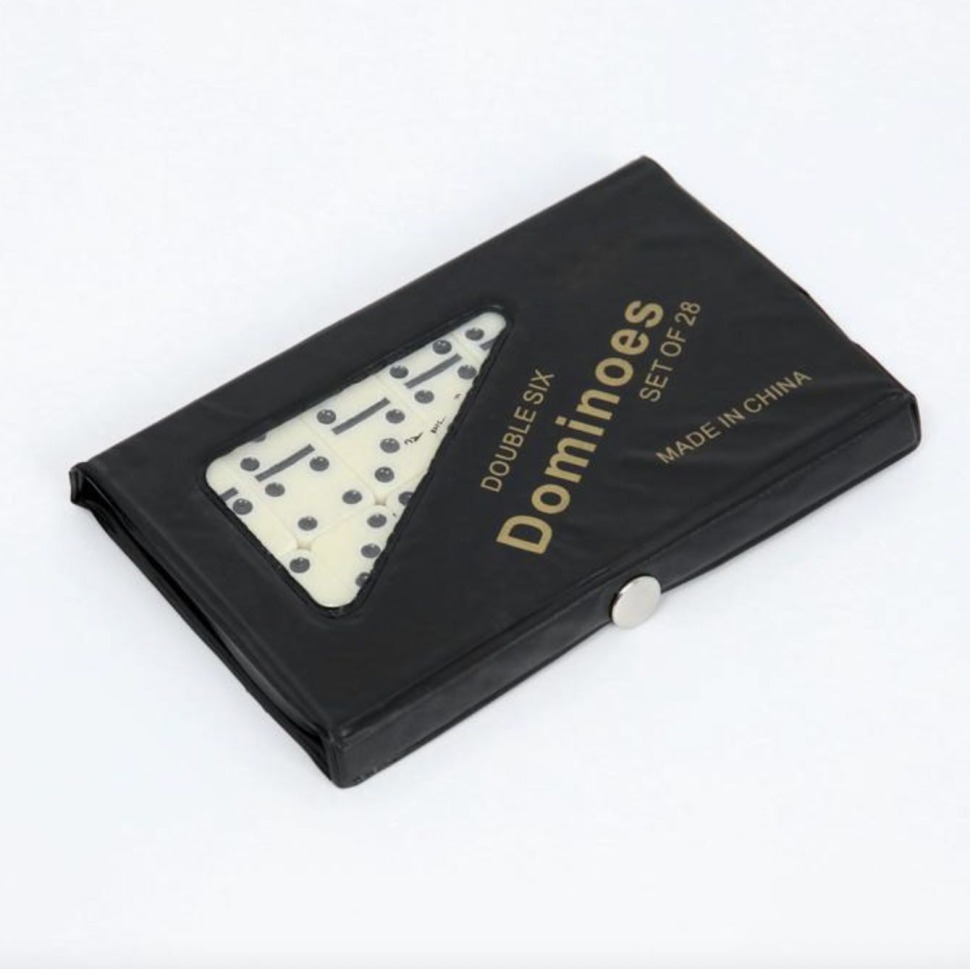 Фото Домино дорожное в чёрном футляре 15 х 9 см, 28 костей / кость 38 х 28 мм (64469) - интернет-магазин МегаТерем в Москве