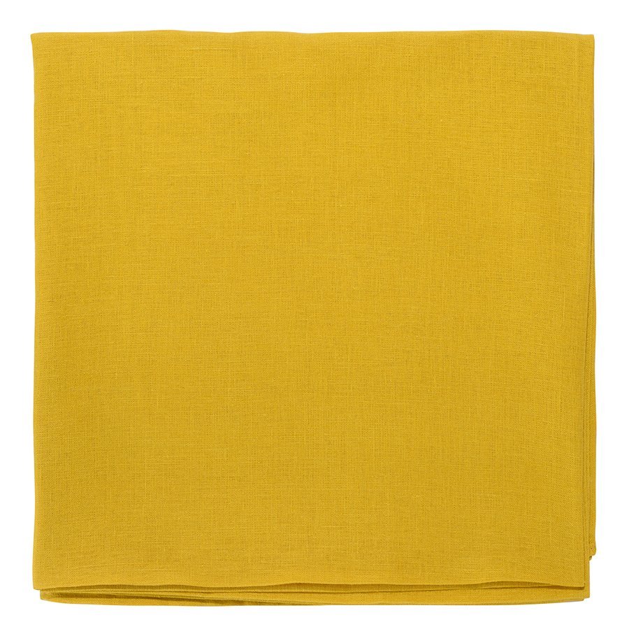 Фото Скатерть из стираного льна горчичного цвета из коллекции essential, 150х250 см (73787) - интернет-магазин МегаТерем в Москве