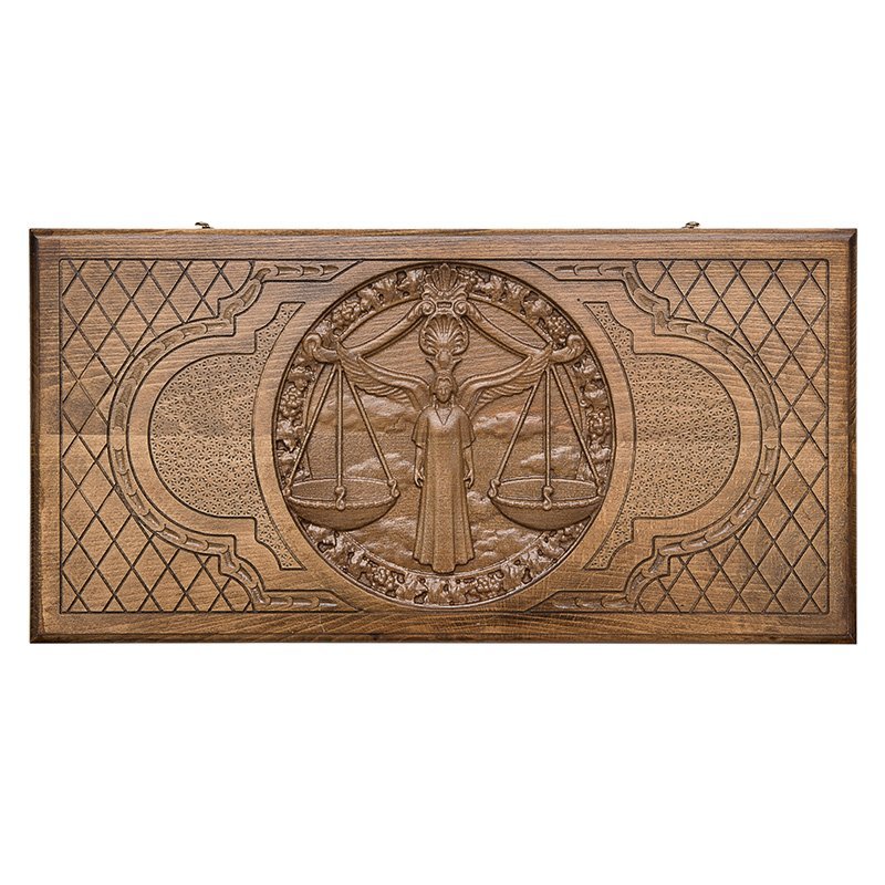 Фото Нарды резные Зодиак Весы, Ustyan (28737) - интернет-магазин МегаТерем в Москве