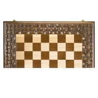 Шахматы + нарды резные "Армянский Орнамент" 50, Haleyan (28504)