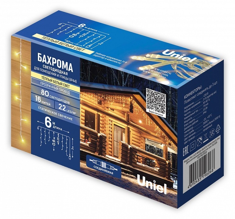 Фото Бахрома световая Uniel  UL-00012070 UL_UL-00012070 - интернет-магазин МегаТерем в Москве