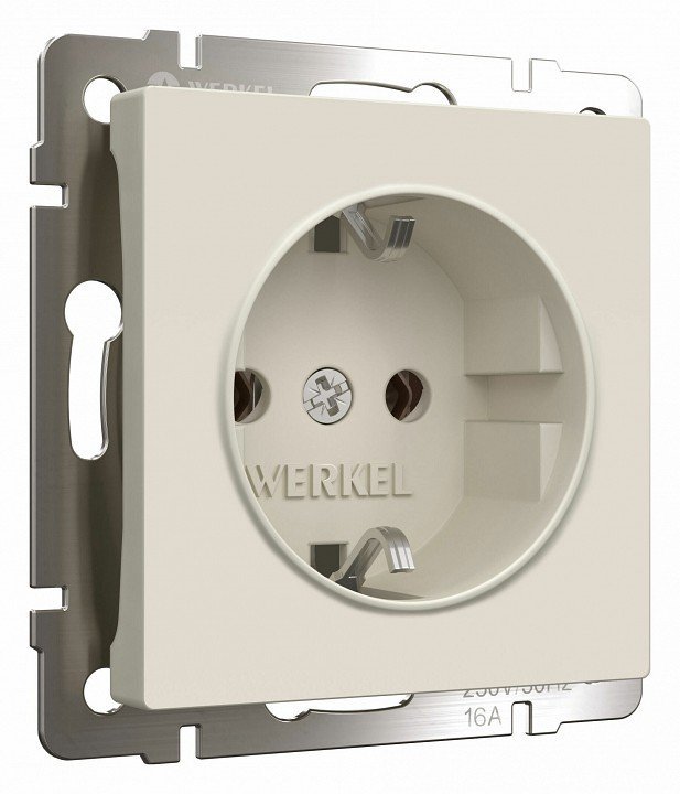 Фото Розетка с заземлением, без рамки Werkel айвори матовый W1171062 WRK_a059274 - интернет-магазин МегаТерем в Москве