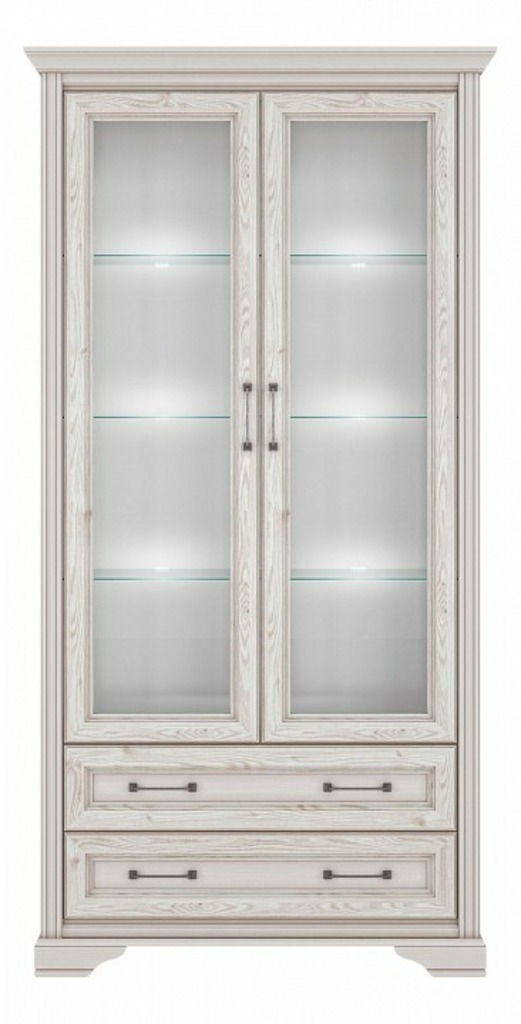 Фото Шкаф-витрина Стилиус с подсветкой B169-REG2W2S BRW_UT-70005292 - интернет-магазин МегаТерем в Москве