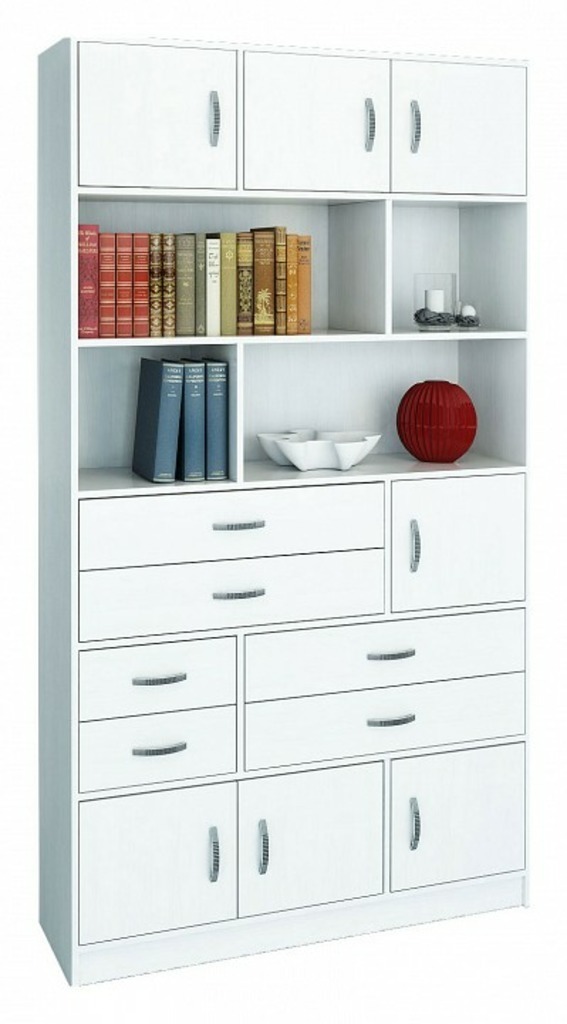 Фото Шкаф комбинированный Либерти-61 MAS_Stellazh_Liberti-61BEL - интернет-магазин МегаТерем в Москве