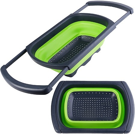 Фото Дуршлаг с выдвиж. ручками, ЗЕЛЕН.MB (31488-1) - интернет-магазин МегаТерем в Москве