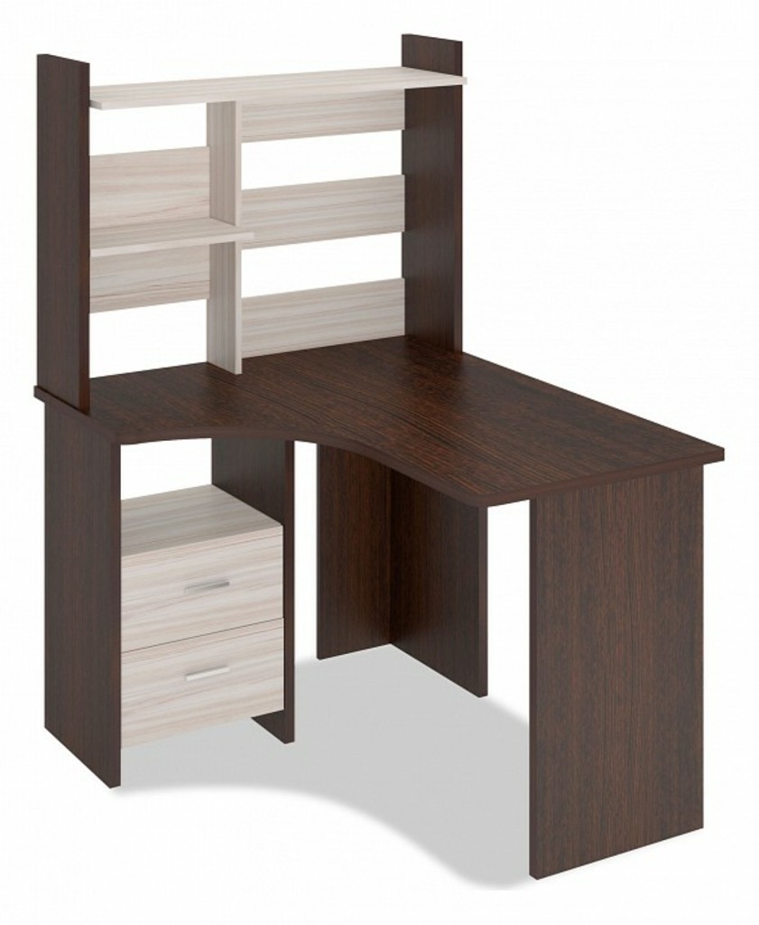 Фото Стол компьютерный Домино Лайт СКЛ-Угл120+НКЛ-100 MER_SKL-Ugl120_NKL-100_VK_LEV - интернет-магазин МегаТерем в Москве