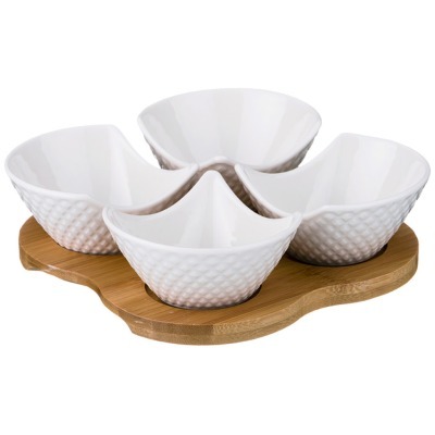 Менажница 4 секции на дерев.подставке lefard "диаманд" 18*18*5 см (359-379) 