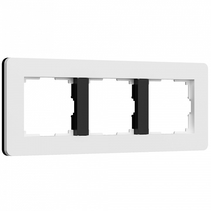Фото Рамка на 3 поста Werkel Split (белый/черный, soft-touch) W0033068 WRK_a067990 - интернет-магазин МегаТерем в Москве