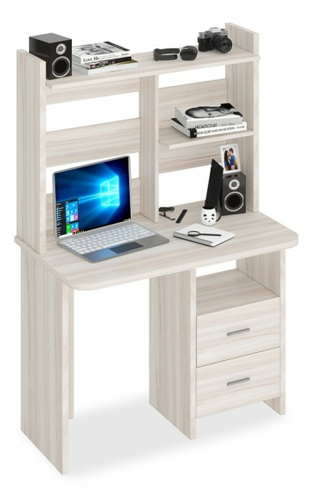 Фото Стол компьютерный Домино Lite СКЛ-Прям100Р+НКЛ-100 MER_SKL-Pryam100R-NKL-100_K - интернет-магазин МегаТерем в Москве