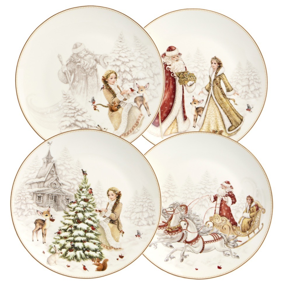 Фото Набор тарелок закусочных lefard морозко 4 шт. 20,5 см (85-2038-1)  - интернет-магазин МегаТерем в Москве