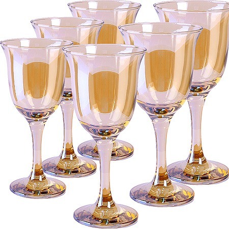 Фото Набор бокалов для вина из 6 шт 240 мл Золотистый мёд (ME863-05) - интернет-магазин МегаТерем в Москве