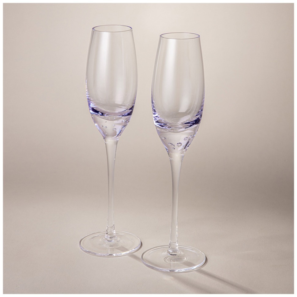 Фото Набор бокалов для шампанского из 2 шт bubles purple 200 мл Lefard (693-039) - интернет-магазин МегаТерем в Москве