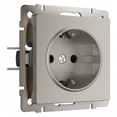 Розетка с заземлением и со шторкой, без рамки Werkel дымчатый W1271104 WRK_a069463
