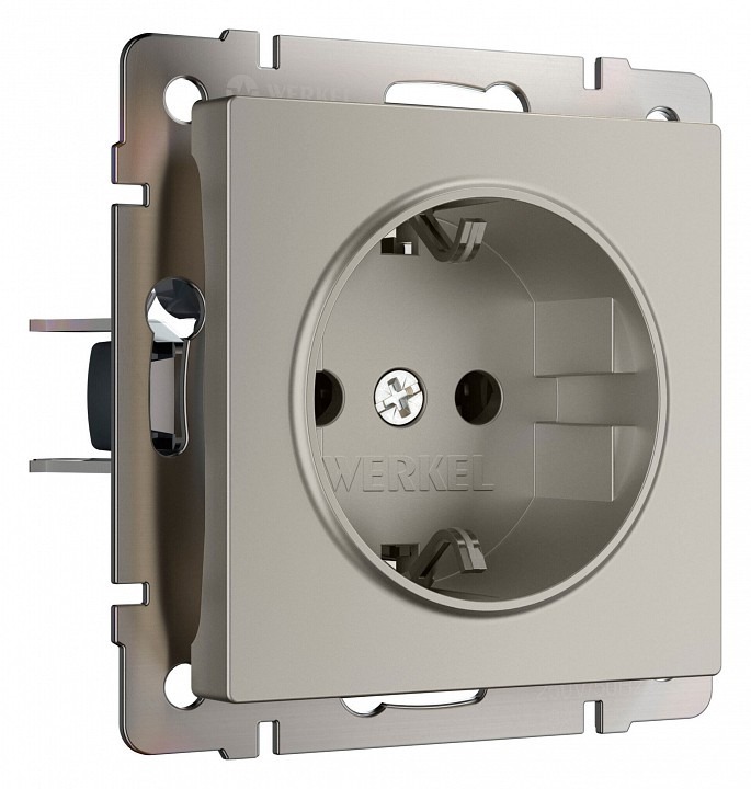 Фото Розетка с заземлением и со шторкой, без рамки Werkel дымчатый W1271104 WRK_a069463 - интернет-магазин МегаТерем в Москве