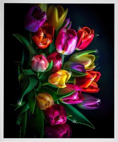 Фото Картина ВСПЛЕСК ФАНТАЗИИ с кристаллами Swarovski (3182) - интернет-магазин МегаТерем в Москве