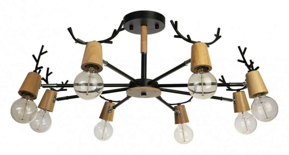 Фото Люстра на штанге Loft it Sven 10024/8 Black LF_10024_8_Black - интернет-магазин МегаТерем в Москве