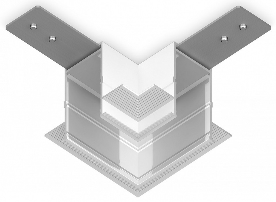 Фото Соединитель угловой L-образный для треков встраиваемых Ambrella Light GL GL1039 AMBR_GL1039 - интернет-магазин МегаТерем в Москве