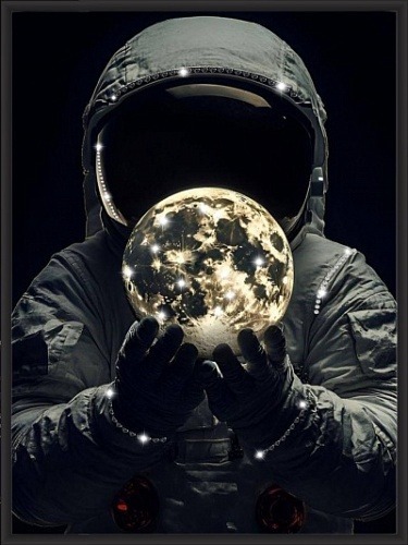 Фото Картина Хранитель луны с кристаллами Swarovski (3346) - интернет-магазин МегаТерем в Москве