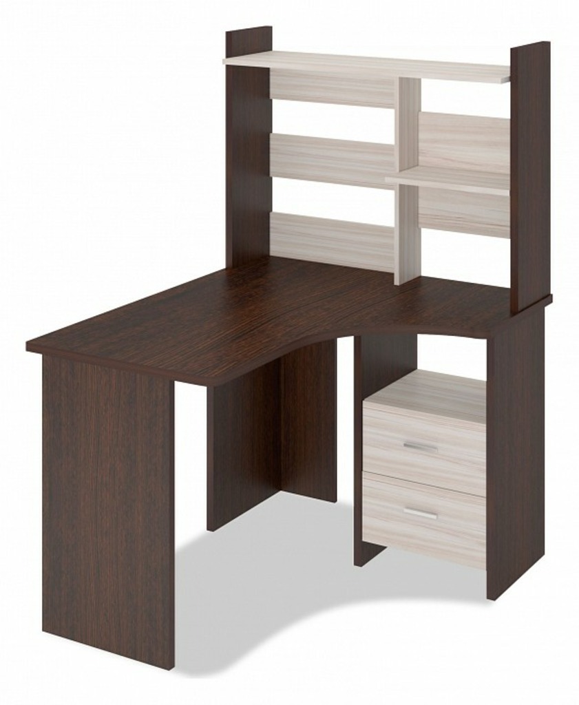 Фото Стол компьютерный Домино Лайт СКЛ-Угл120+НКЛ-100 MER_SKL-Ugl120_NKL-100_VK_PRAV - интернет-магазин МегаТерем в Москве