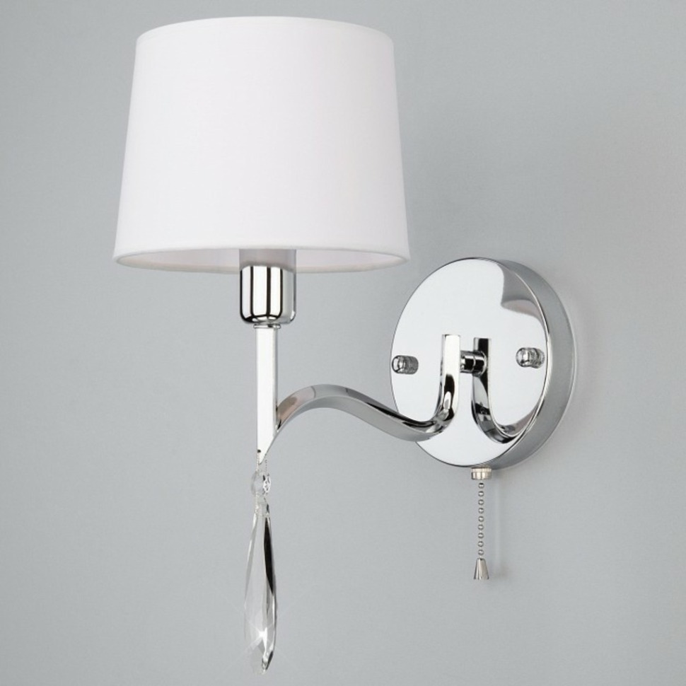 Фото Бра Eurosvet Madera 10127/1 хром/прозрачный хрусталь Strotskis (10093/1) EV_a055314 - интернет-магазин МегаТерем в Москве