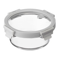 Контейнер для запекания и хранения круглый click glass, 650 мл, светло-серый (77788)