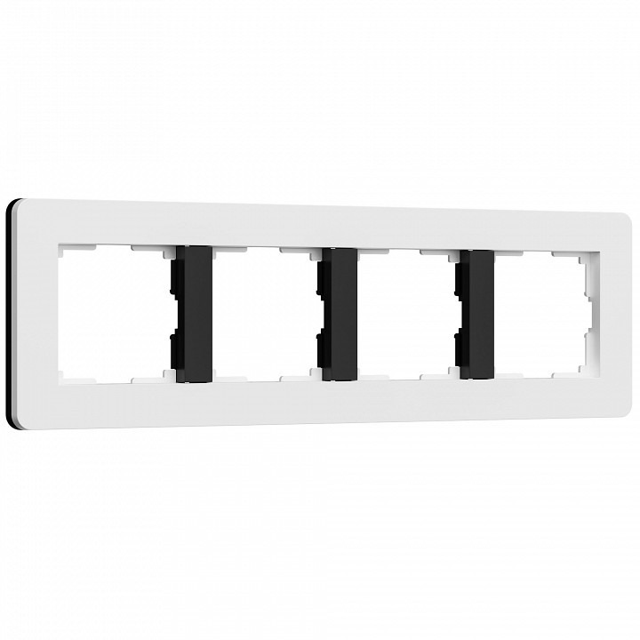 Фото Рамка на 4 поста Werkel Split (белый/черный, soft-touch) W0043068 WRK_a067991 - интернет-магазин МегаТерем в Москве