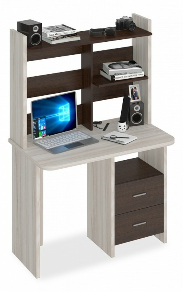 Фото Стол компьютерный Домино Lite СКЛ-Прям100Р+НКЛ-100 MER_SKL-Pryam100R-NKL-100_KV - интернет-магазин МегаТерем в Москве