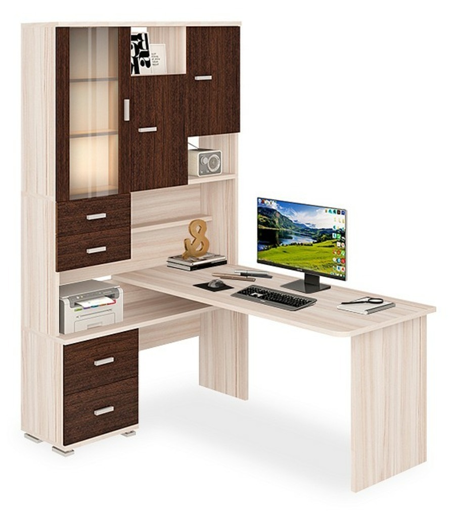 Фото Стол компьютерный Домино СР-620/160 MER_SR-620-160_KVK-LEV - интернет-магазин МегаТерем в Москве