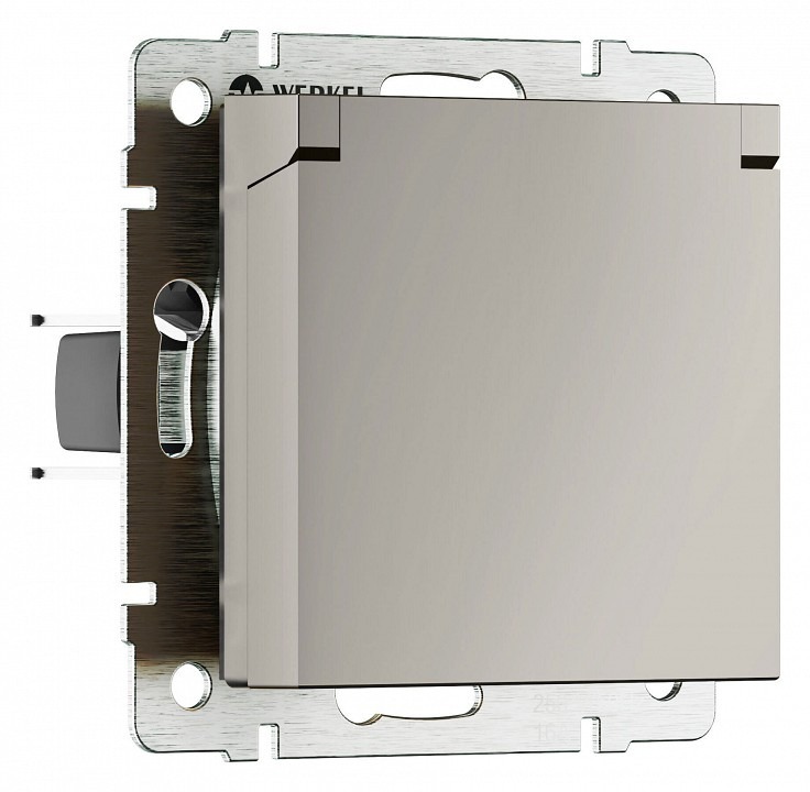 Фото Розетка влагозащищенная с заземлением и со шторкой с крышкой Werkel дымчатый W1271204 WRK_a069464 - интернет-магазин МегаТерем в Москве