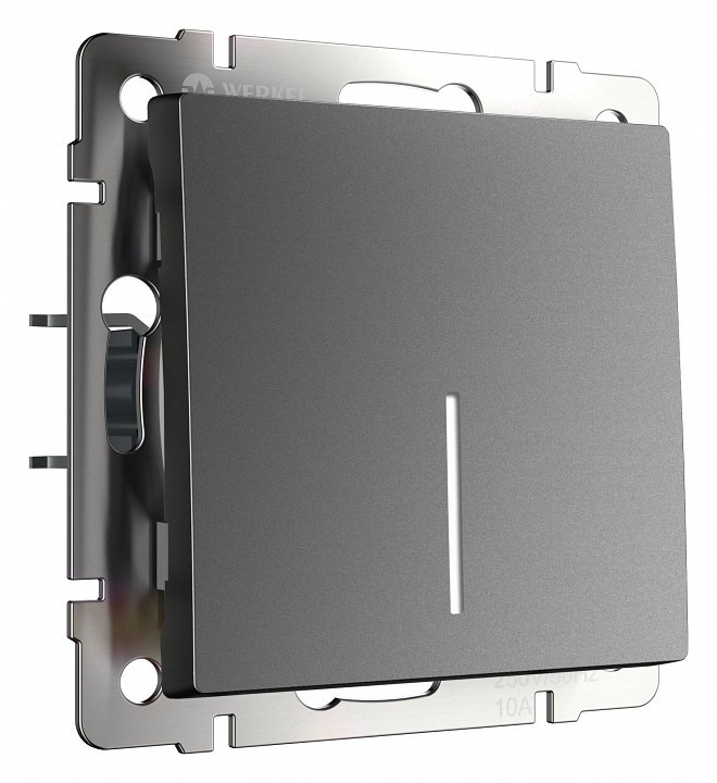 Фото Выключатель проходной одноклавишный с подсветкой без рамки Werkel графит матовый W1112164 WRK_a063101 - интернет-магазин МегаТерем в Москве