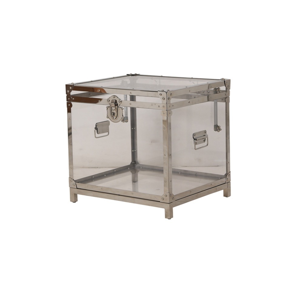 Фото Сундук T0131, нержавеющая сталь, акрил, silver, ROOMERS FURNITURE - интернет-магазин МегаТерем в Москве