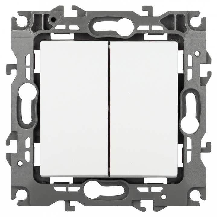 Фото Переключатель двухклавишный без рамки Эра Эра 12 12-1104-01М ER_B0065701 - интернет-магазин МегаТерем в Москве